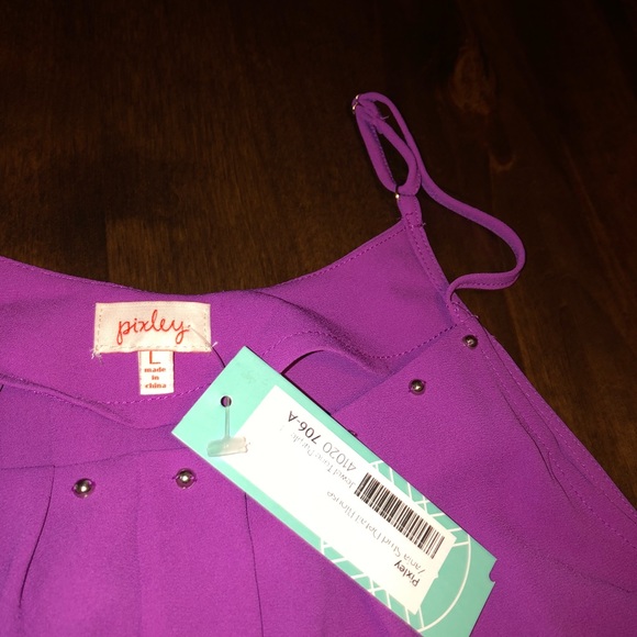 Pixley Stud Detail Purple Blouse - Picture 4 of 5
